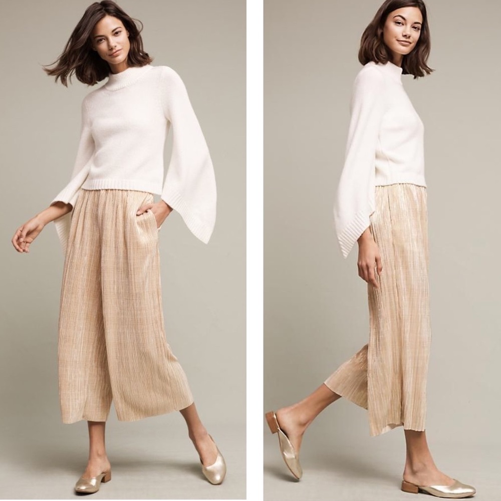 ELEVENSES - Gilded Culottes Pleated Pants, XL